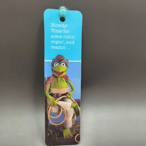 Vintage Rare Muppets Kermit the Frog Cowboy Bookmark - Riding, Roping, Reading
